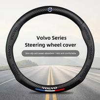 brpez4 38cm Carbon Fiber Leather Car Steering Wheel Cover For Volvo V60 V40 XC90 S60 C30 V50 V70 S90 Auto Interior Accessories keychain