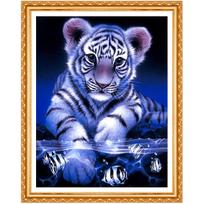 5d Diy Diamond Painting Full Round Diamond Embroidery Animals Tiger Diamond Round Daimond Painting 20X30CM