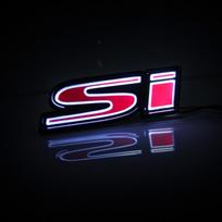 Auto front grille SI logo LED light emblem sticker for Ho+nda Civic car styling accessories