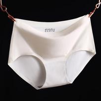 FINETOO Seamless Ice Silk Panties for Women Underwear  Summer M raudona