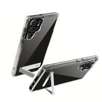 UYUXIO Skaidrus mobiliojo telefono stovas dėklas, skirtas Samsung Galaxy S26 S25 S24 S23 Ultra Plus 22, dėklai su atlenkiamu stoveliu, dangtelis su laikikliu For S26 Plus