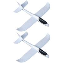 2Pcs Unfinished Foam Airplane Toy DIY Painting Hand Throwing Foam Aircraft Manual Throwing Plane