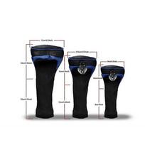 3pcs Golf Club Head Covers For Fairway Woods Driver Hybrids, Long Neck Mesh Golf Club Headcovers Set juoda