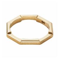 Gucci Link to Love Series Line Geometric Shape Versatility 18K Gold Ring Unisex Couple Style Gold gold 16 auksas