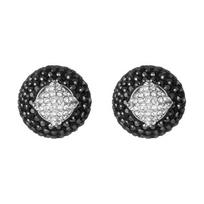 Swarovski Grapefruit Stud Earrings Womens Black F juoda