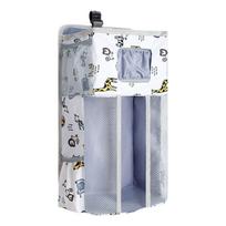 Practical Baby Bedsides Hanging Storage Bag for Diapers Bottles Toy Sturdy Oxford Cloth Organizers With Pockets 1 gray