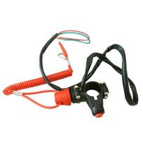 Universal for Engine Kill Switch Tether Cord Safety Stop Button for Mini Dirt Bike Motorcycle ATV Quad Scooter black