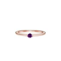 Pandora Purple Solitaire Alloy Copper Crystal Ring Women's 50 auksas