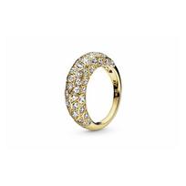 Pandora Sparkling Pattern Ring, Light Luxury Girls, Gold, Women's Style 168290CZ auksas