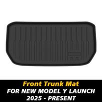 ckwjb7 For Tesla New Model Y Launch 2025 Juniper 2025+ Front and Back Trunk Mat TPE Carpet Waterproof Weather-resistant Pads Layer Mats