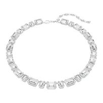 Swarovski Millenia inlaid design crystal rhodium plated necklace unisex couple style white 5705757 balta