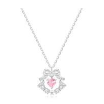 Barbie necklace Sweet princess bow and smart love pendant. Cute and elegant lucky clavicle chain. Simple and versatile with good luck TX2308013C auksas