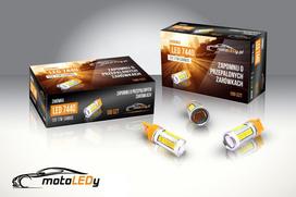2 vnt LED lemputė 7440 W21W 12V 1300lm CANBUS oranžinė visureigis