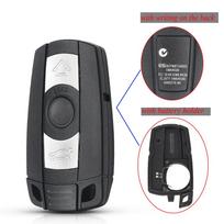 Nuotolinis 3 mygtukų automobilio raktų korpuso dėklas Smart Blade Fobs dėklo dangtelis, skirtas BMW 1 3 5 6 serijos X1 M3 X5 X6 Z4 E90 E91 E92 E93 E60 battery holder