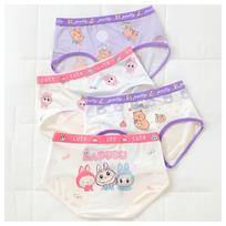 Girls Capybara Labubu Ice Silk Cool Mesh Briefs 4 Pack Set 110