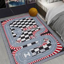 Race Track Rug: Toy Car Racetrack Speedway Design, Kids Room Decor, Living Room Home Decor Sofa Rug Bedroom Bedside Floor Mat 60x90cm (23x35inch)