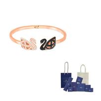 Swarovski FACET SWAN Dirbtinio Krištalo Apyrankės Moteriškos Rožinio Aukso M-Original Brand Box And Bag rožinio aukso spalvos