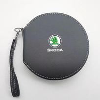 hrbay0 Leather Car CD DVD Storage Case Bag Disc Organizer For Skoda VRS Octavia karoq Rapid Fabia Superb Kodiaq Scala Kamiq Accessories
