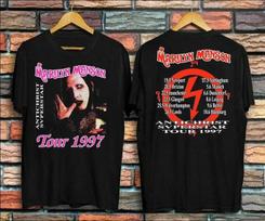 Marilyn Manson Antichrist Superstar Euro Tour 1997 T-Shirt, Marilyn Manson Shirt 2XL gray