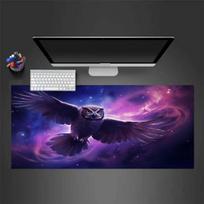 Owl in The Universe Pattern Mousepad Desk Pad Large Gaming Mouse Pad Gamer Ofice Mat Mouse Pad Light Gaming Room Desk Mat Unisex 30cmx60cm(11.8x23.6inch)