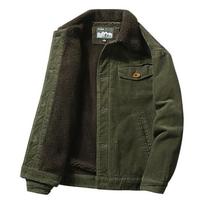 Vėjuotas striukė Rudens megztinis Vyriškas Vintage Laisvalaikio Parka Vyriškas Kailinė apykaklė Žieminė striukė Sagos Šiltas Medvilnės pamušalas Velūrinės striukės M tamsiai žalia spalva