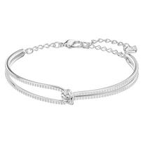 Swarovski Lifelong serijos kristalinis susuktas reguliuojamas dirbtinio kristalo apyrankė moterims 5368552 sidabras