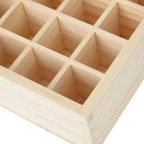 36 butelių talpos 32 skyrių medinė eterinių aliejų laikymo dėžutė stalui eksponuoti beige
