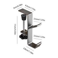 gaming headset support aluminum alloy hang headphones cradle adjustable Headset support Under Desk Headset Rack Holder Bracket pilka spalva