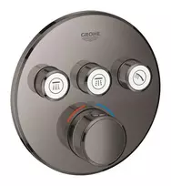 Grohe Grohtherm SmartControl – termostatinis dušo maišytuvas, montuojamas po sienos danga, su 3 uždarymo vožtuvais, Hard Graphite 29121A00