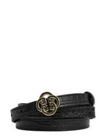Gant - Monogram Buckle Slim Croco Belt - Laisvalaikio diržas - Juoda