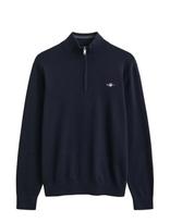 Gant - Cotton Half-Zip Sweater - Megztinis su užtrauktuku - Tamsiai mėlyna