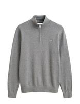 Gant - Cotton Half-Zip Sweater - Megztinis su užtrauktuku - Pilka