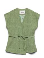 Vero Moda - Awchanel V-Neck Waistcoat - Dygsniuota liemenė - Žalia