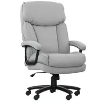 HOMCOM biuro kėdė, ergonomiška rašomojo stalo kėdė su sūpynės funkcija, lino išvaizda, reguliuojamo aukščio kompiuterio kėdė su pasukimo funkcija, storomis pagalvėlėmis, atlaiko iki 200 kg, skirta namų biurui, šviesiai pilka
