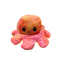 Pliušinis dvipusis aštuonkojis Tik Tok Octopus - spalvotas / oranžinis