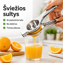 Citrusinių vaisių sulčiaspaudė (plieninė, rankinė)