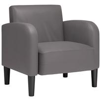 vidaXL Sofos kėdė su porankiais, pilka, 54cm, dirbtinė oda