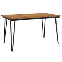 vidaXL Sodo stalas su segtuko formos kojomis, 140x80x75cm, akacija