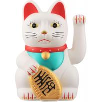 Balta laimės katė „Maneki Neko“ su mojuojančia letenėle