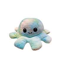 Pliušinis dvipusis aštuonkojis Tik Tok Octopus - spalvotas / žydras