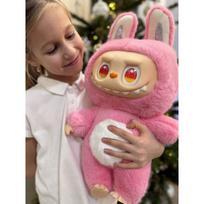 Didelis pliušinis Labubu monsters žaislas - rožinis drakoniukas, 50cm
