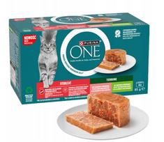 Purina One Adult terina su vištiena ir lašiša, 4 x 85 g, šlapias maistas katėms