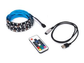 LED juostų rinkinys 5V IP20 3 m - RGB + USB valdiklis su nuotolinio valdymo pulteliu televizoriaus apšvietimui