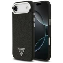 Guess Blizgantis Trikampio Logotipas MagSafe Dėklas iPhone 17 Air - Juodas