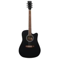 41 cm akustinė gitara su dėklu juoda