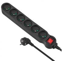 Power strip Maclean Energy 6 sockets 3 m black (MCE187)
