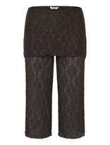 Monki - Lace Capri Pants - Kapri kelnės - Ruda
