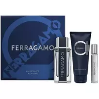 Vyriški kvepalai, „Ferragamo for Men“ dovanų rinkinys: EDT 100 ml, dušo gelis ir šampūnas 100 ml bei EDT miniatiūra 15 ml, 100 ml