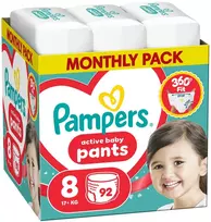 „Pampers“ vystyklai „Active Baby“ 8, 17+ kg, 92 vnt.