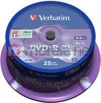 Verbatim DVD + R DL 8,5GB 8x 25 vnt (V43757)